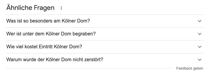 Ähnliche Fragen Google SERP