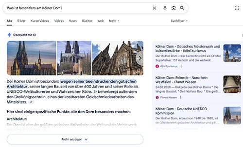 AI Overview in den Google Suchergebnissen